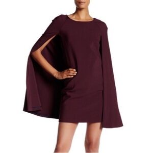 Trina Turk cape dress size 8 eggplant purple short